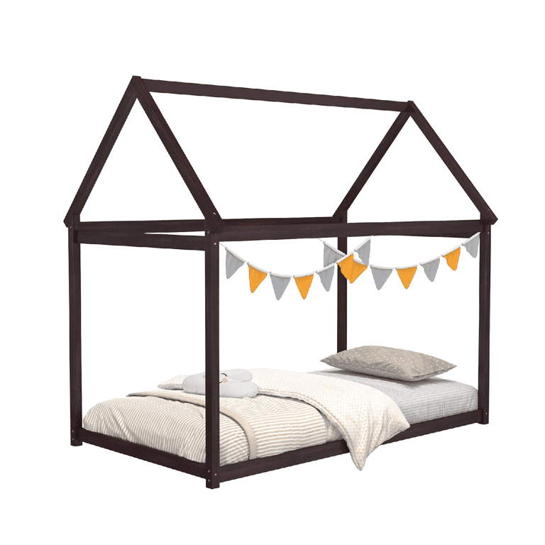 GORELAX Twin House Floor Bed Espresso