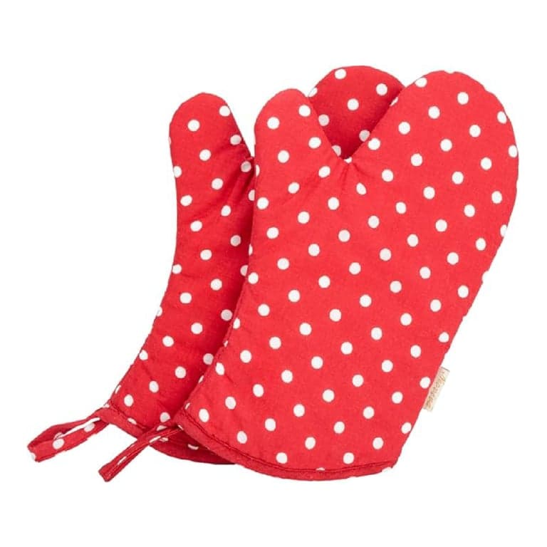 NEOVIVA Kitchen Oven Mitts for Kids Polka Dot Red