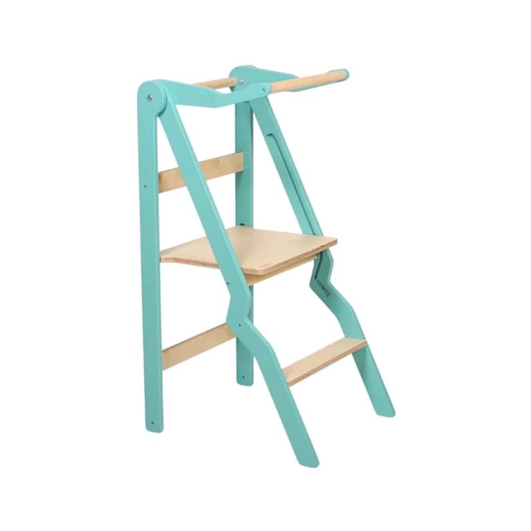 Lumbary Torre di supporto pieghevole a zigzag turchese