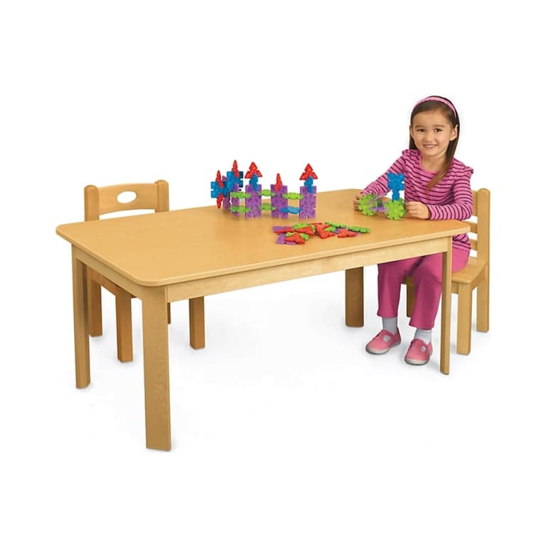 Lakeshore Classic Birch Rectangular Tables 48 W x 24 D x 18 H Inches