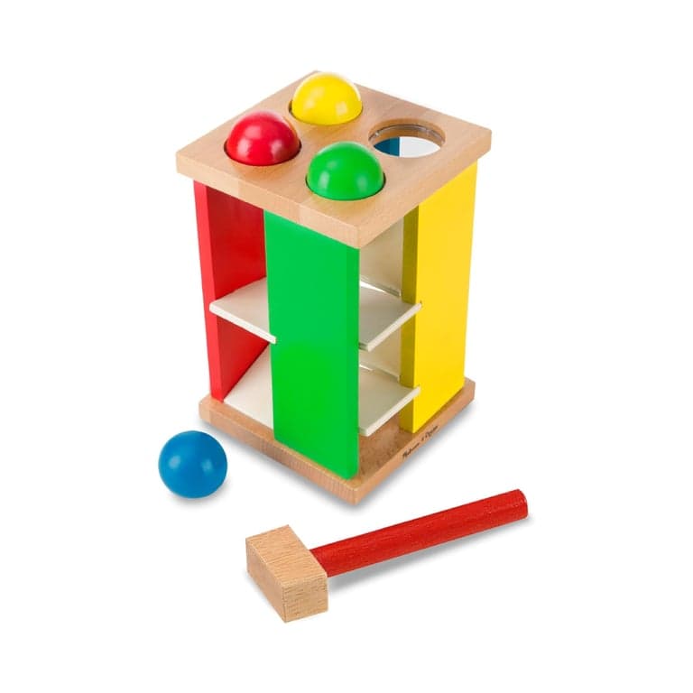 Melissa & Doug Deluxe Pound and Roll Wooden Tower Toy With Hammer