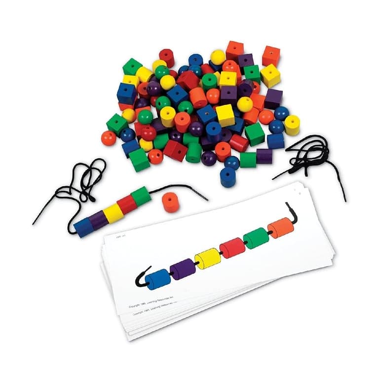 Learning Resources Threading Beads With Pattern Card Set 130 Pieces