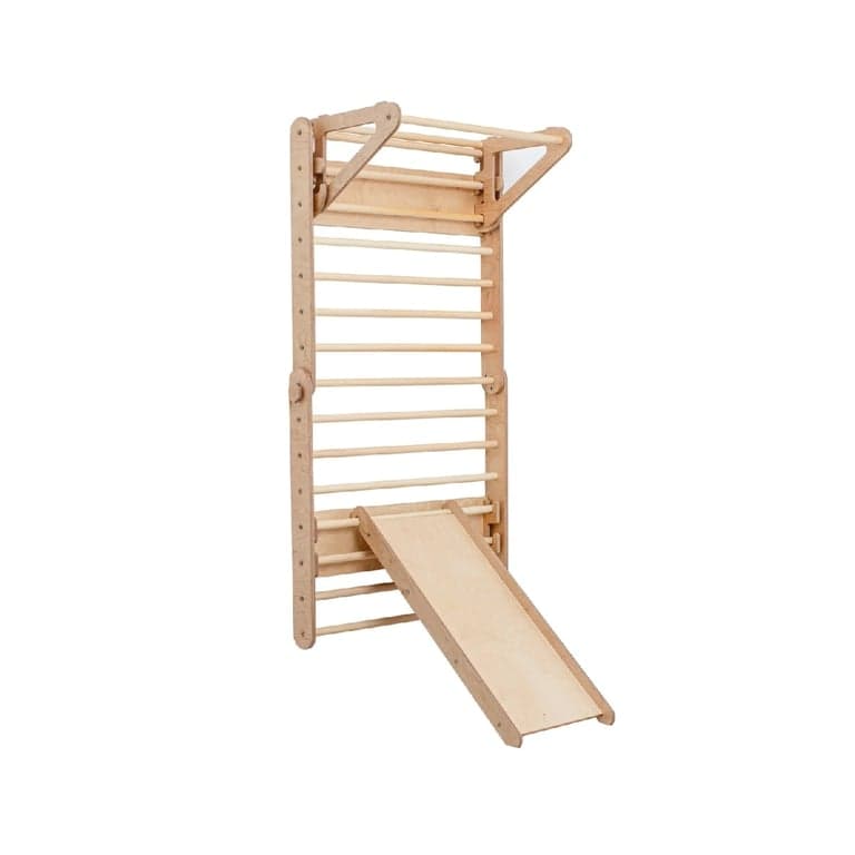Duck Woodworks Parete Svedese per Arrampicata con Scivolo Naturale