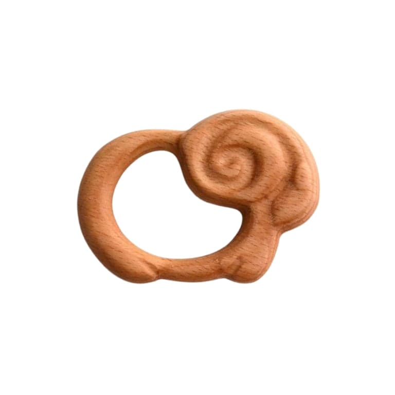 PoppyBabyCo Organic Wooden Rattle-Teether Sheep