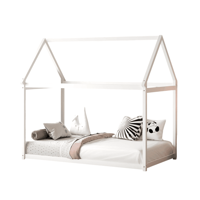 GORELAX Twin House Floor Bed White
