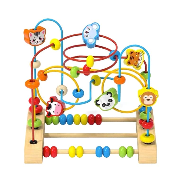 QZMTOY Colorful Wooden Bead Maze