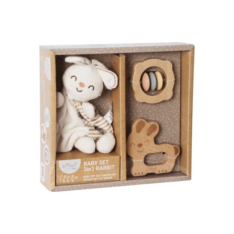 Elis Design Set di Giocattoli 3 in 1 Coniglio