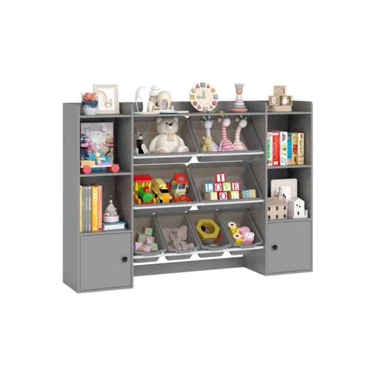 Costway Large Toy Storage 56.5 Inches Gray