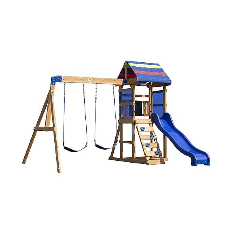 Backyard Discovery Swing Set With Sandboxes Bay Pointe Blue
