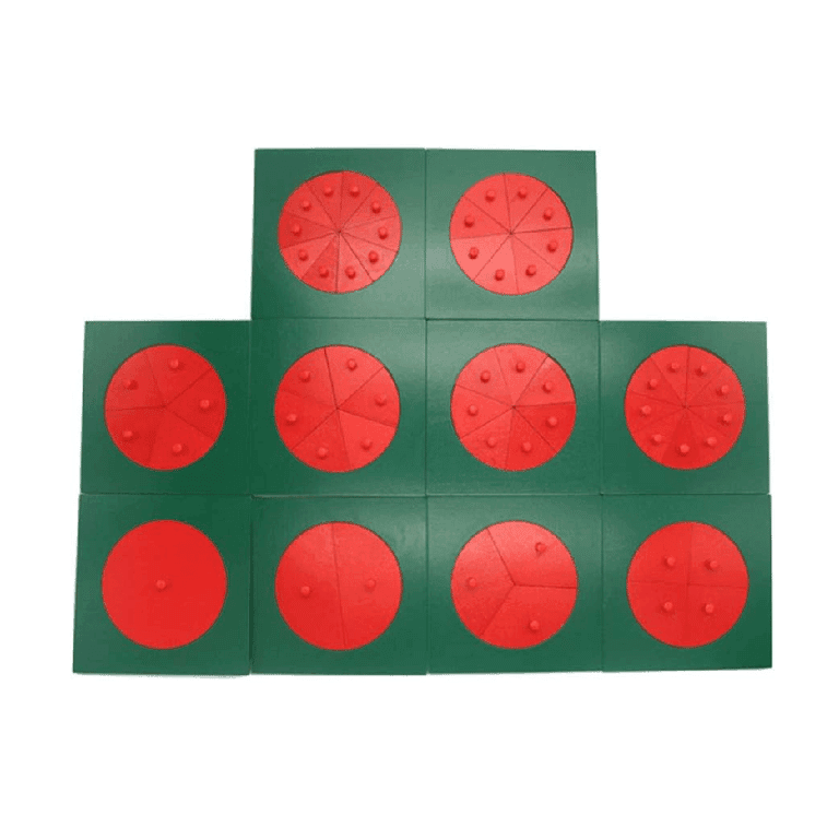 Mfunny Montessori Wooden Circular Fractions