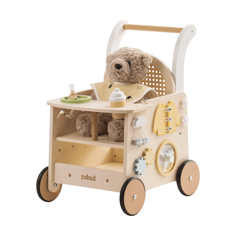 ROBUD Girello in Legno per Neonati in Rattan