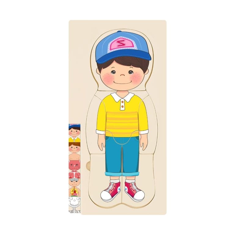 MoinKidz My Body Wooden Layer Puzzle Boy Anatomy