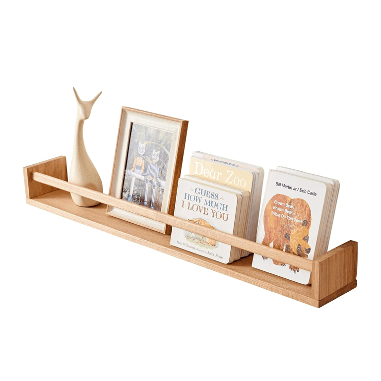 TREOAKWIS Floating Bookshelf Natural 32-Inch