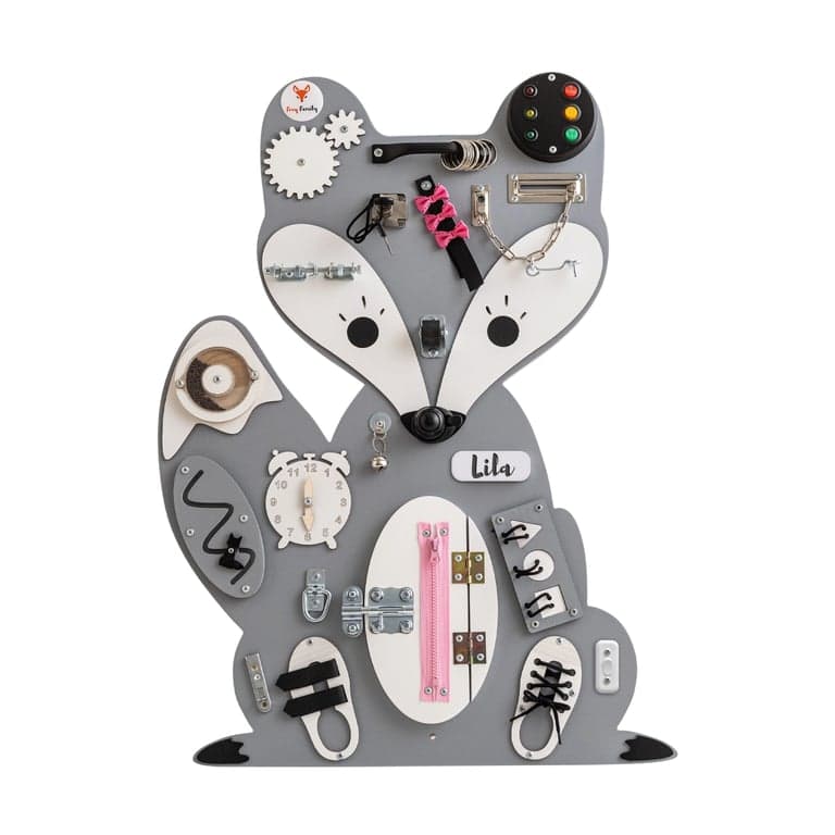 Foxy Family Busy Board Leonia la Volpe con Nome e Supporto