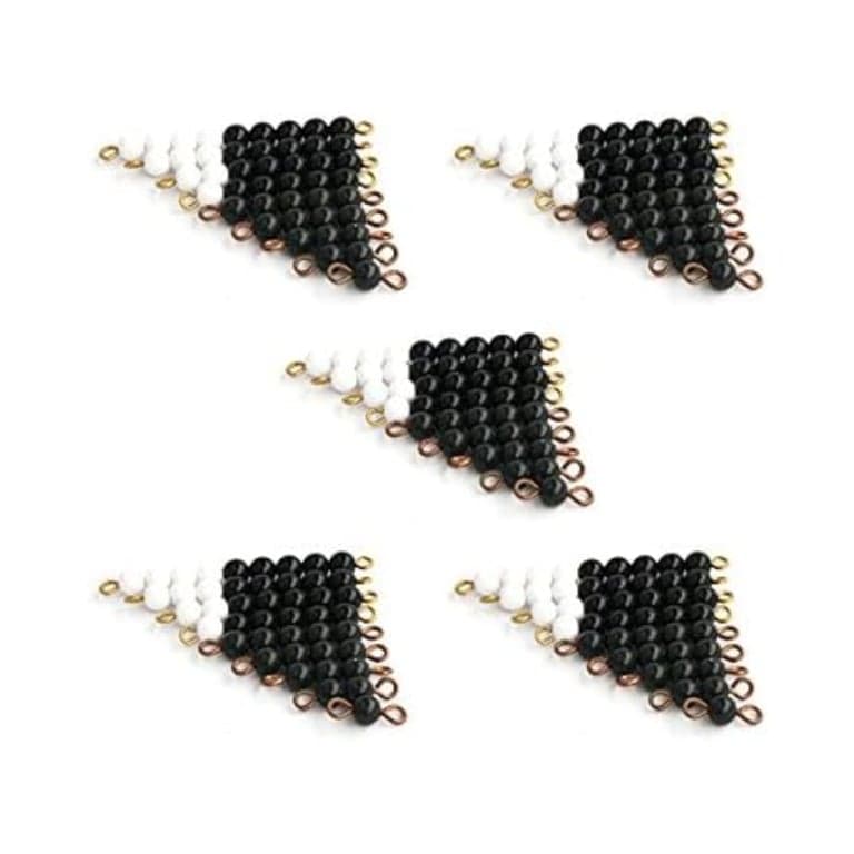 Elite Montessori 5 Sets of Black and White Bead Stairs