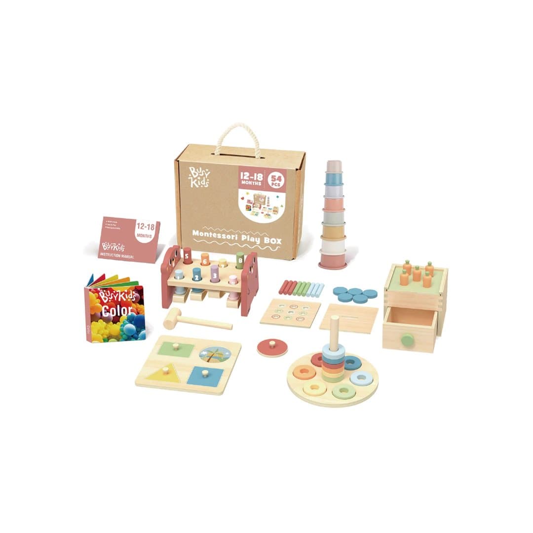 Busy Kids Montessori Set Box da Gioco 12-18 Mesi 1