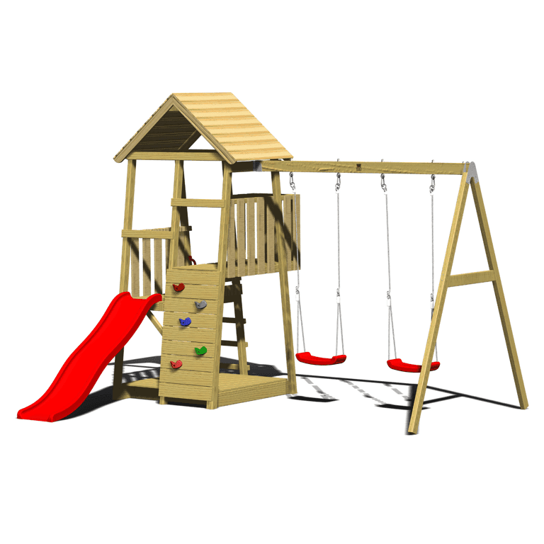 Wendi Toys Junior Activity Tower Swing Set Con Scivolo, Sabbiera e Doppia Altalena