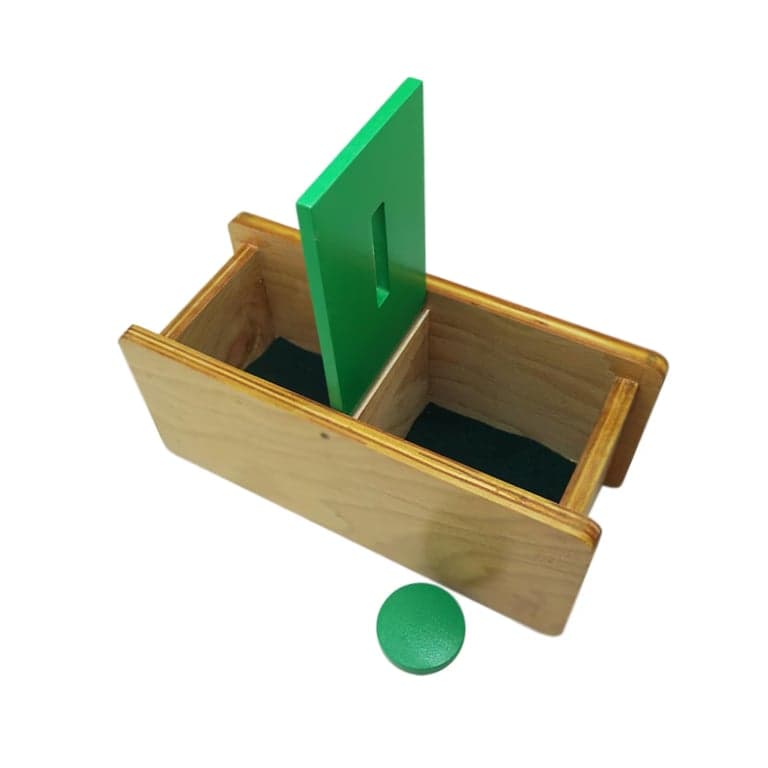 Nafees Creations Montessori Imbucare Box With Flip Lid 1 Slot and Coin Painted