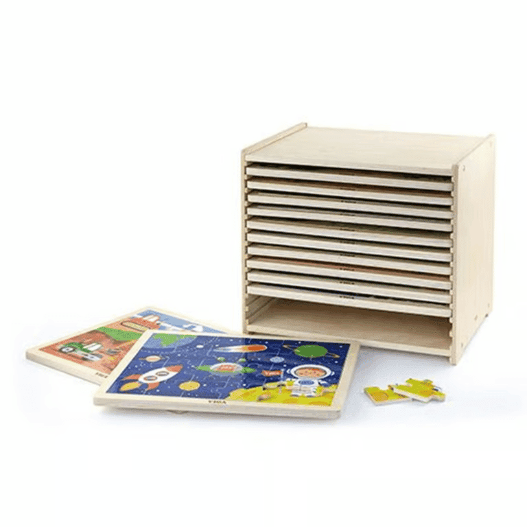 Viga Set di 12 Puzzle con Armadietto