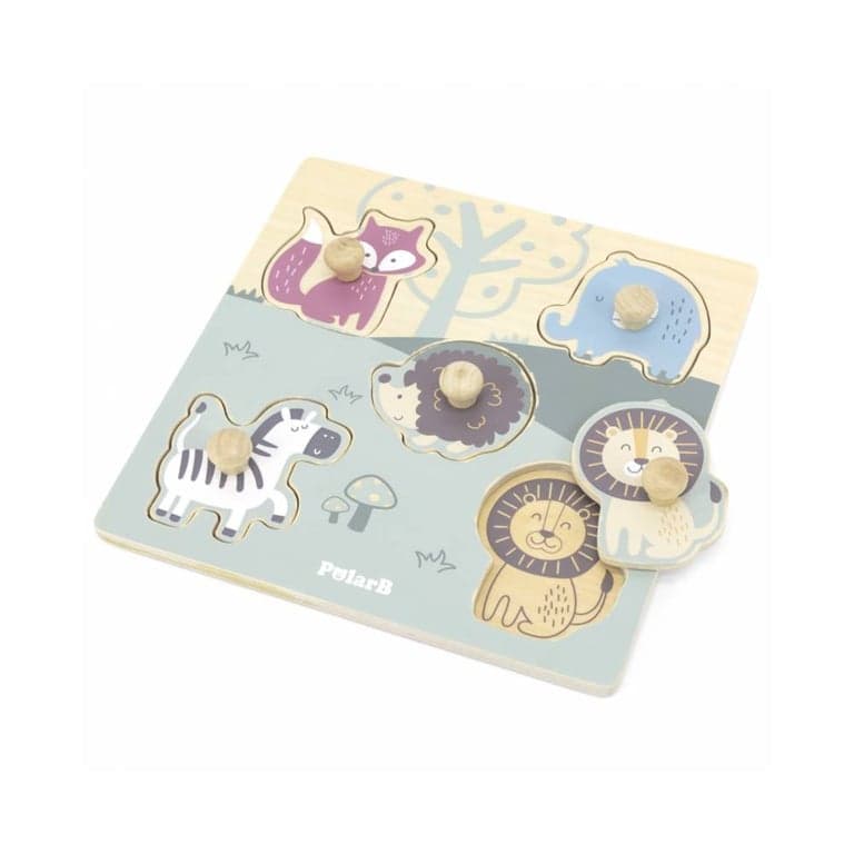 PolarB Puzzle a Incastro con Pomelli Animali