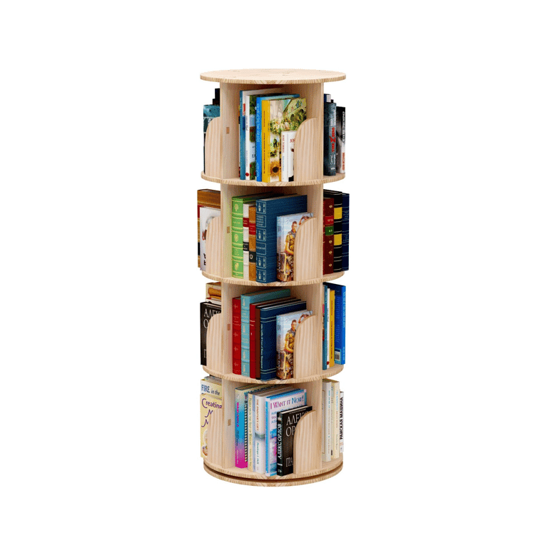 Bear Qiaqia Rotating Bookshelf 4-Tier Wood