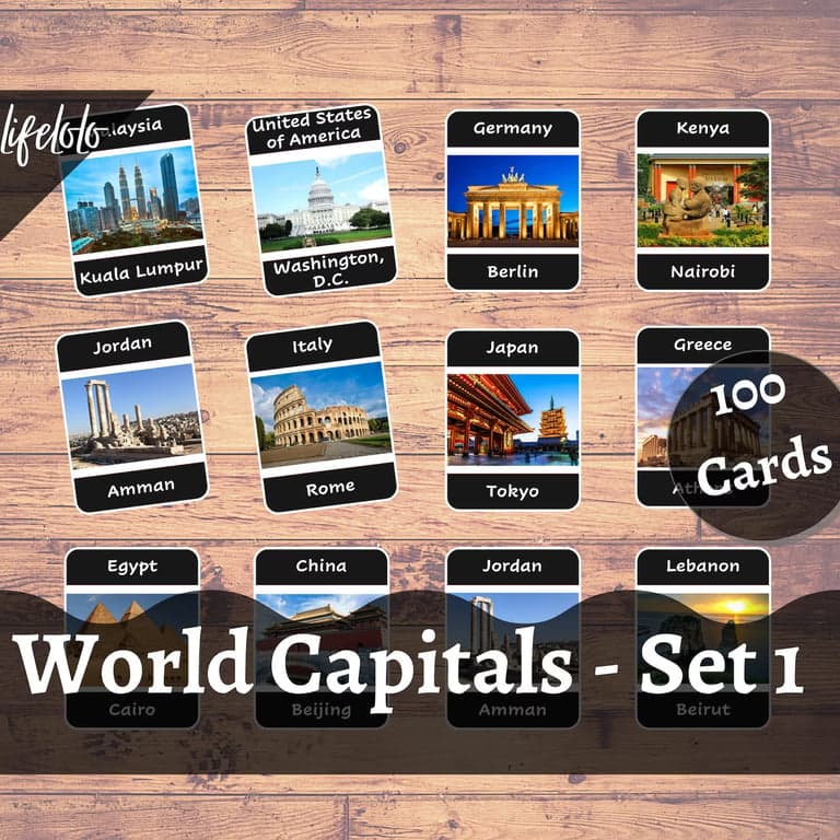 Life LoLo Laminated Capital Cities Cards Set 1