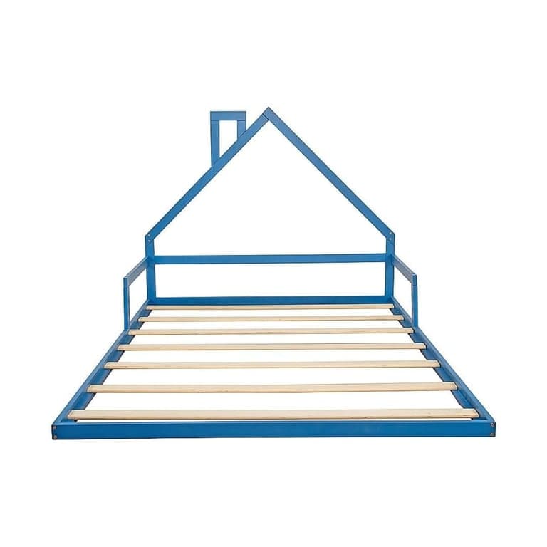 Palermo House Floor Bed Frame Double Blue