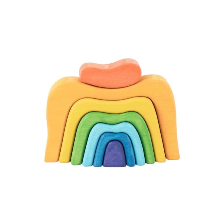 PoppyBabyCo Wooden Stacking Rainbow Caves Sculptural Blocks