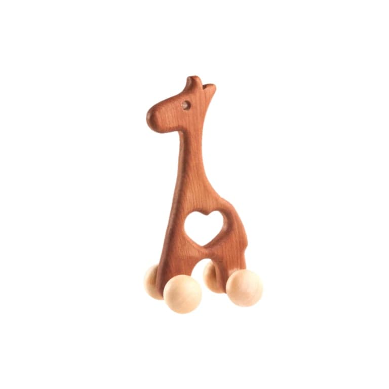 PoppyBabyCo Wooden Push Toy Giraffe