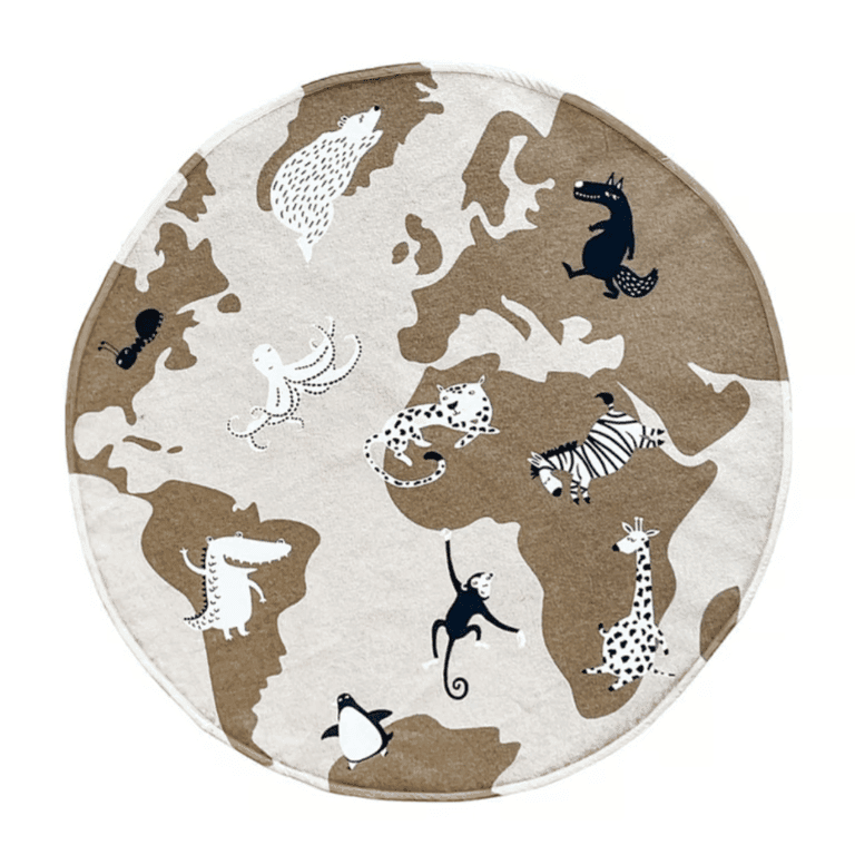 Ooh Noo Tappeto da Gioco in Cotone Fauna Selvatica