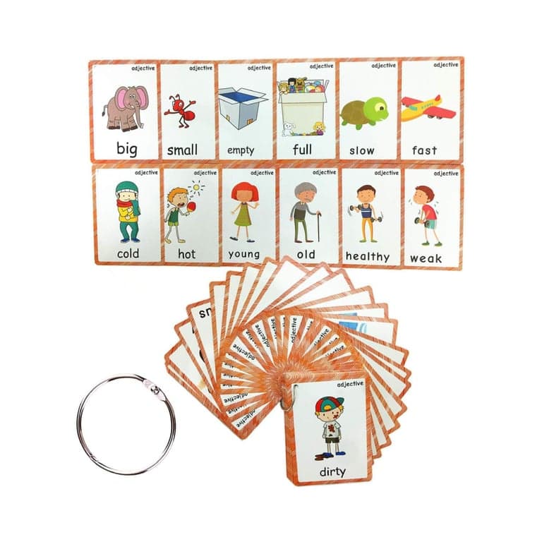 SANTSUN Set of 47 Adjectives and Antonym Flash Cards