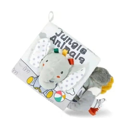 Baby Stork Soft Crinkle Book With Plush Toy Tails Elephant