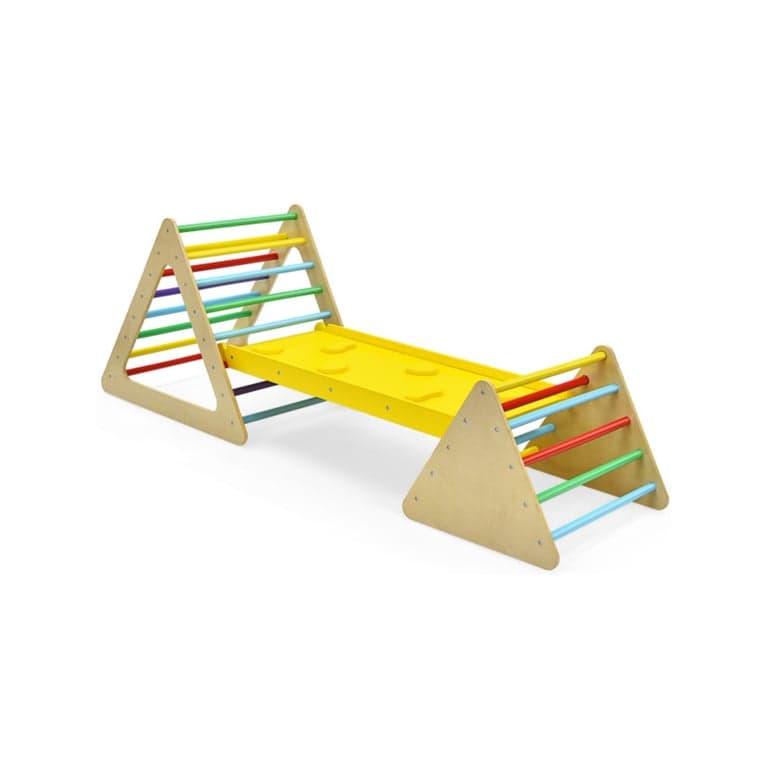 Costway 3-in-1 Wooden Set With 2 Triangles and Ramp