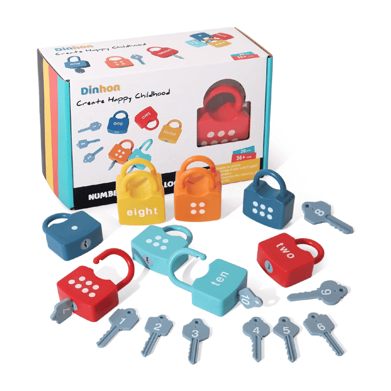Dinhon Lock and Key Set Numbers Digital
