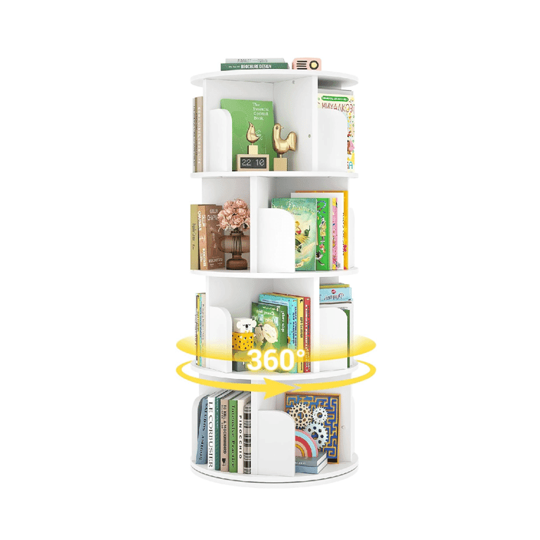 Besiost Rotating Bookshelf 4 Tier White