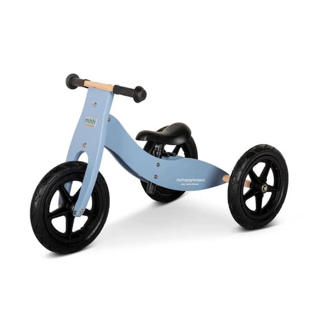 My Happy Helpers 2-in-1 Wooden Trike Balance Bike Slate Blue No Canvas Bag