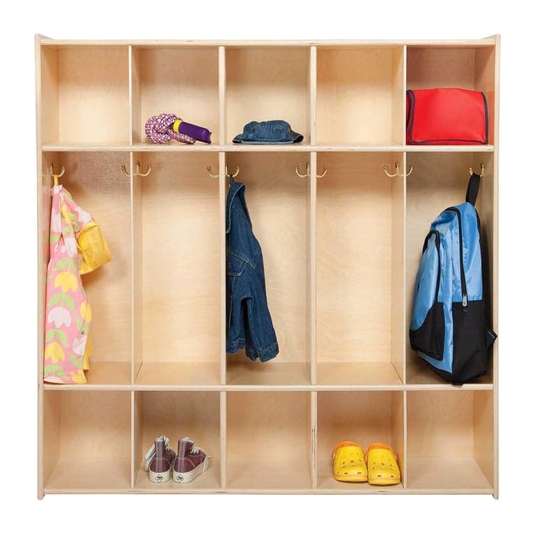 Contender 5-Section Coat Locker With Cubbies Ready to Assemble
