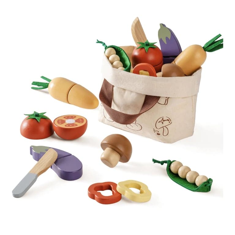ROBUD Set di Cibo da Taglio in Legno Verdure