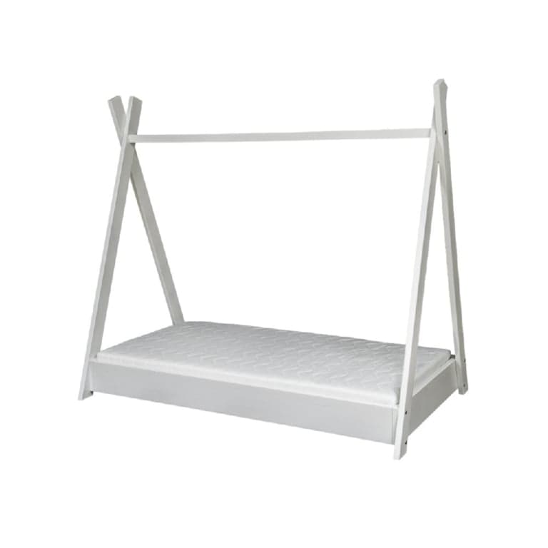Merly Letto a Pavimento Teepee Con Materasso Standard Bianco Taglia Bambino 160 x 80 cm