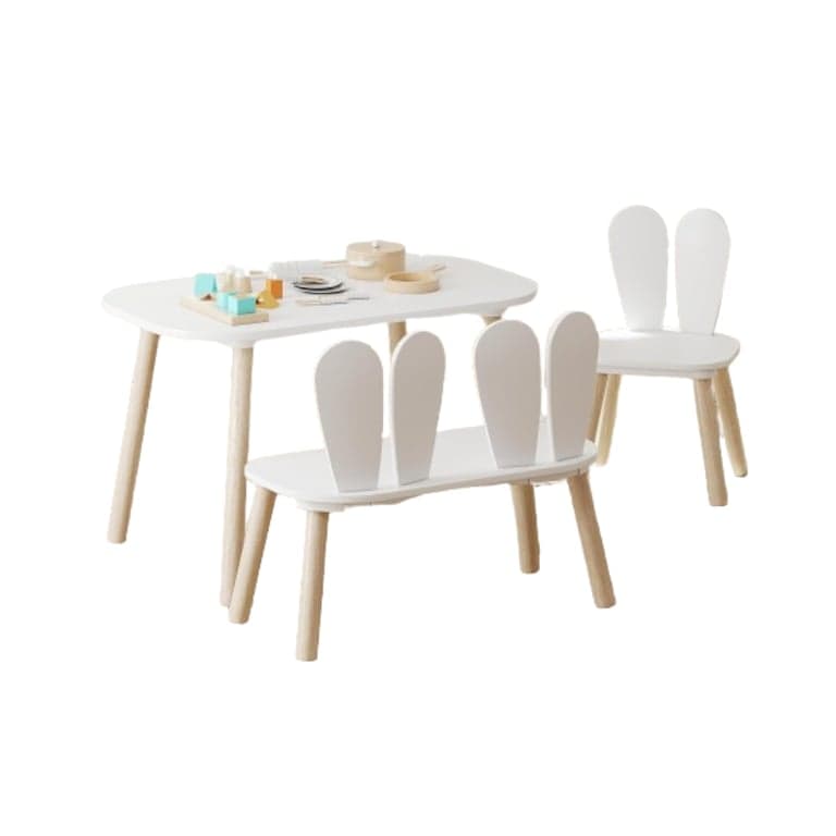 UTEX Toddler Table With Bunny Chair and Bench