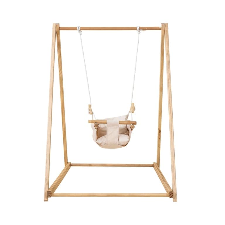 Avenlur Spruce Foldable Wooden Swing Set Beige