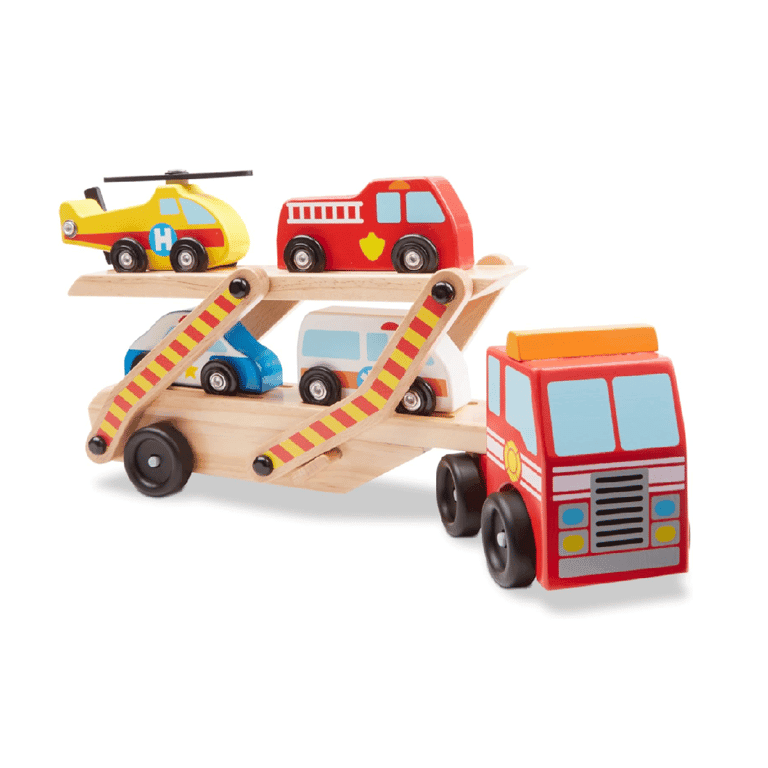 Melissa & Doug Truck Toys Emergency Vehicle Carrier Truck