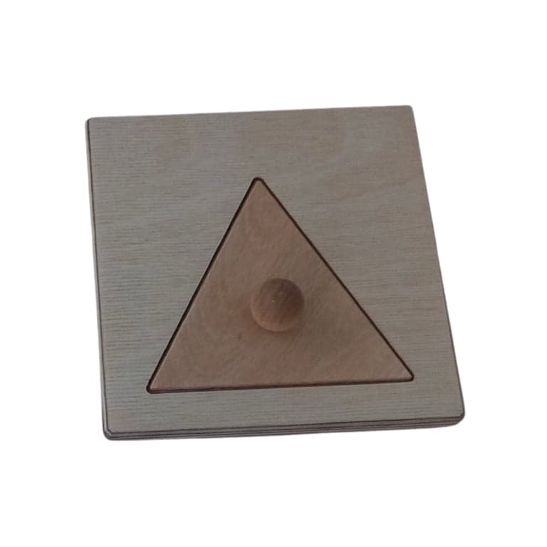 Tapintoys Montessori Wood Puzzle Peg Board Triangle Natural