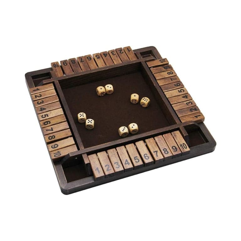 Juegoal Wooden Shut The Box Dice Game 4 Players