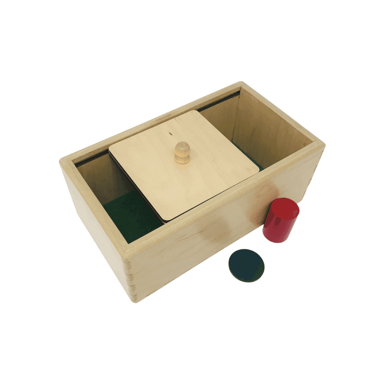 Nafees Creations Imbucare Box With Sliding Lid With Coin and Cylinder Bare Wood Waxed