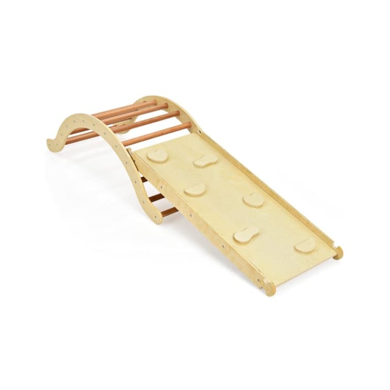 Costway 3-in-1 Wooden Climber Ladder Set Natural
