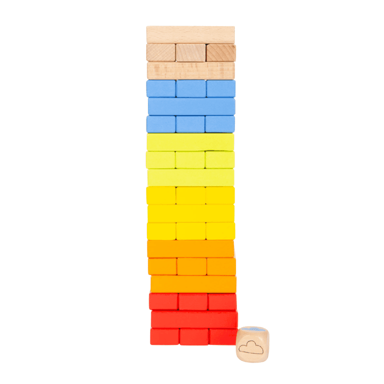Small Foot Jenga Torre oscillante arcobaleno
