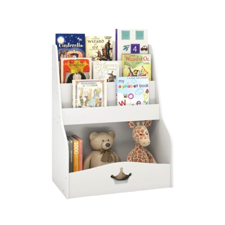 Costway 4-Tier Kids Bookshelf With Shelves and Compartment