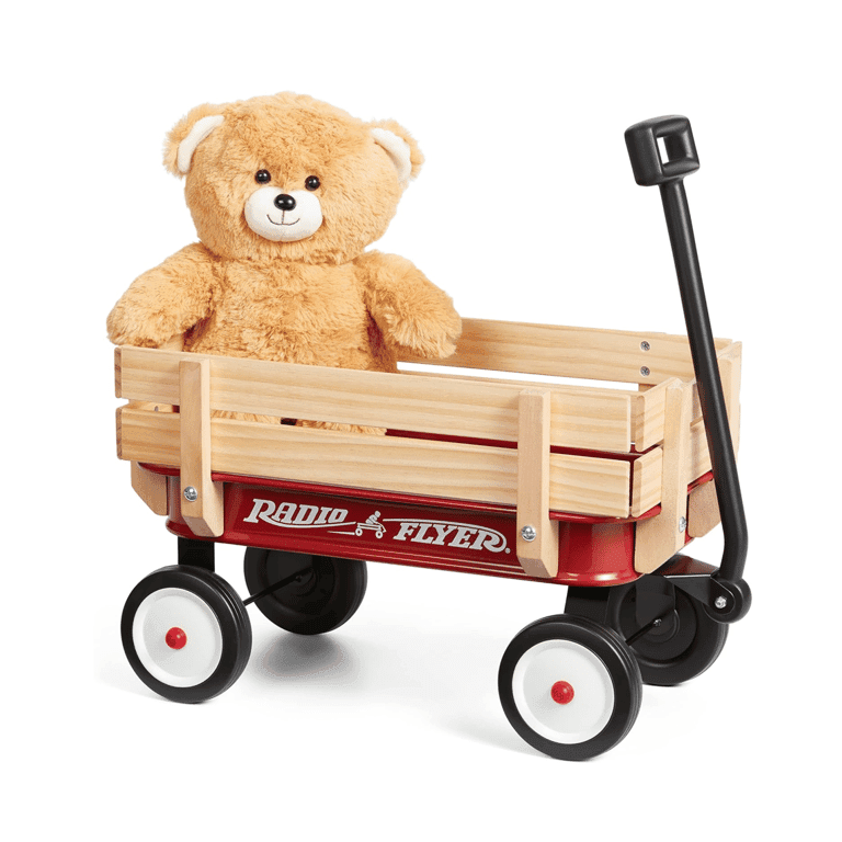 Radio Flyer Garden Wagon My 1st Steel & Wood With Teddy Bear