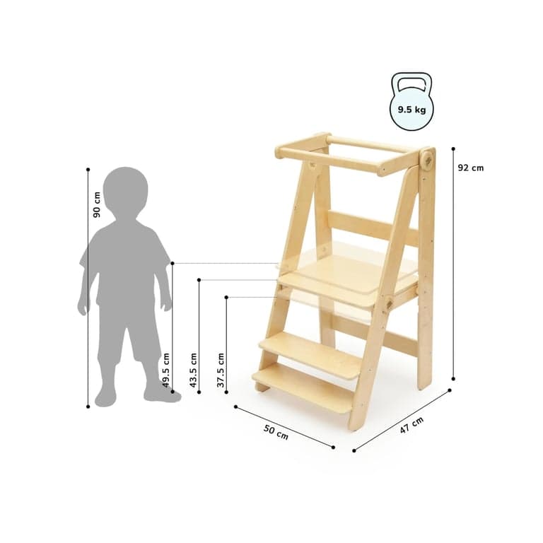 Busy Kids Torre Didattica Pieghevole non Verniciata